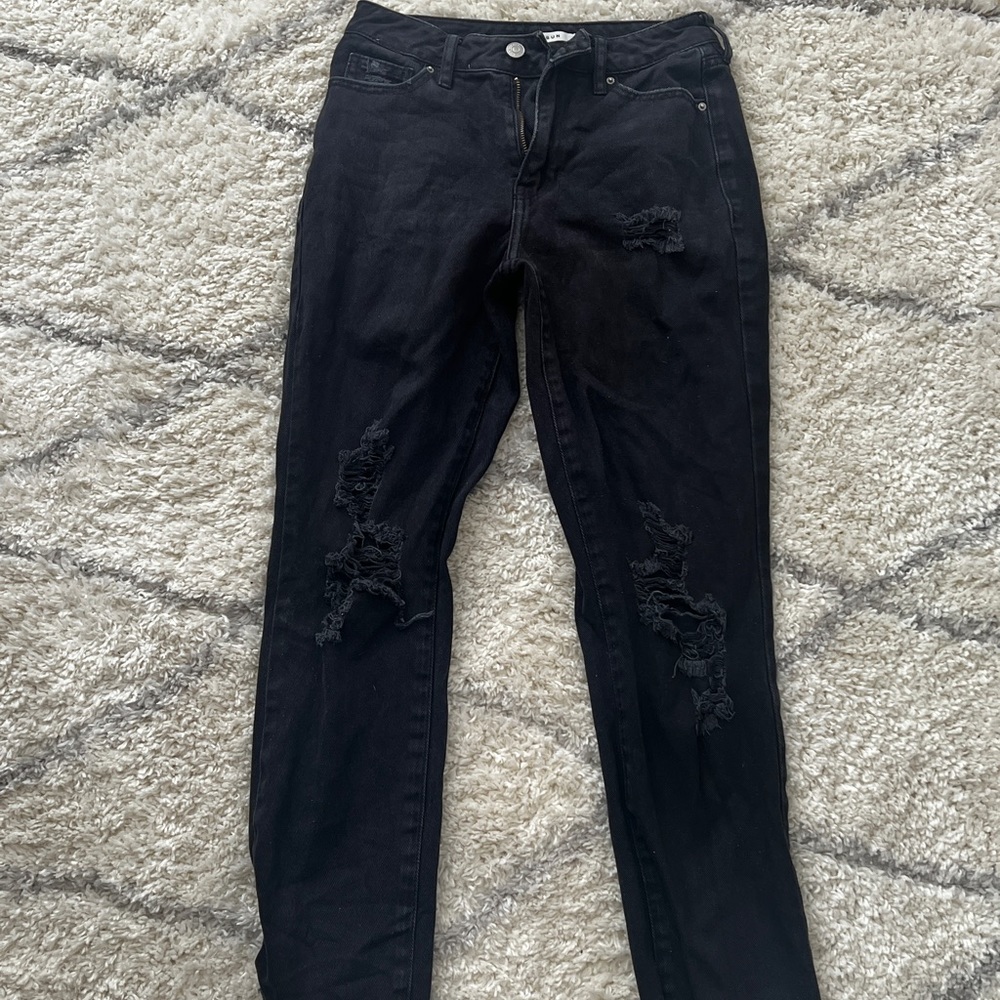 black ripped mom jeans